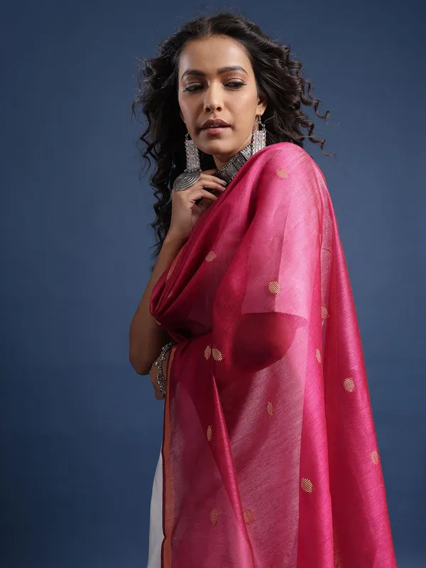 Pink_colour_Silk_Blend_Dupatta_for_Women