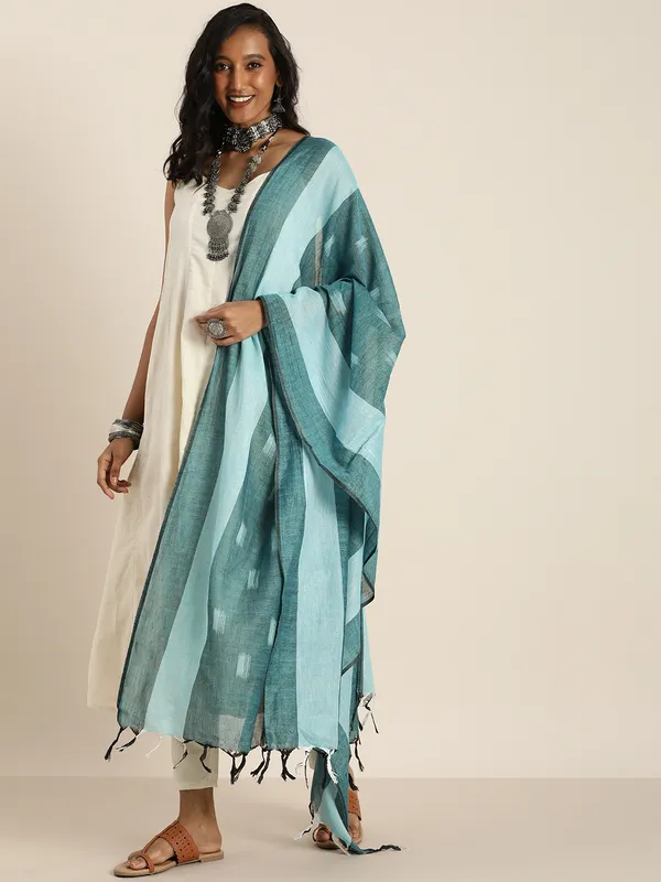 Blue_colour_Pure_Cotton_Dupatta_for_Women