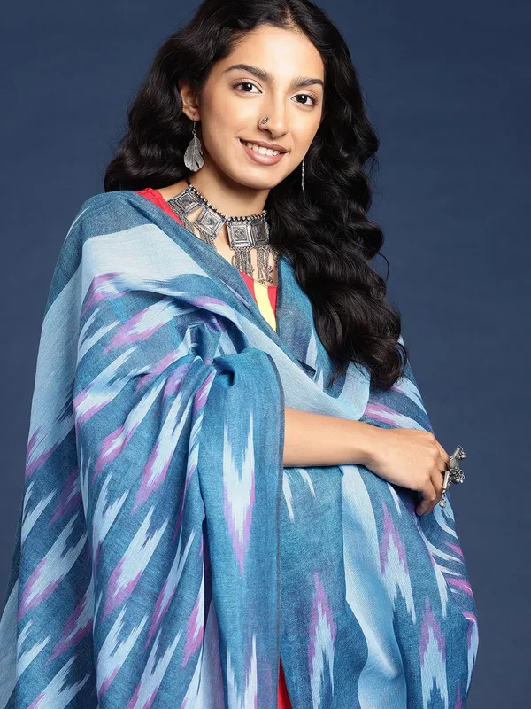 Blue_colour_Pure_Cotton_Dupatta_for_Women