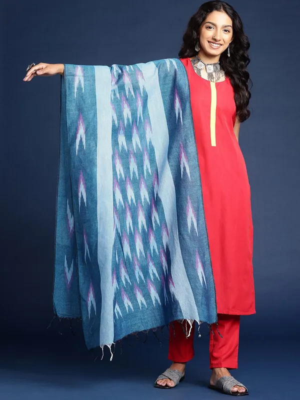 Blue_colour_Pure_Cotton_Dupatta_for_Women