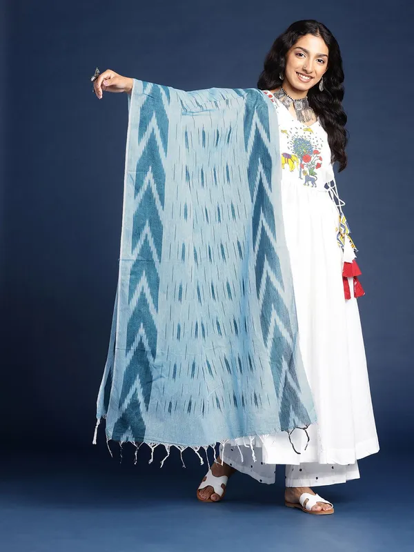 Blue_colour_Pure_Cotton_Dupatta_for_Women