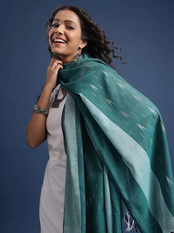 Green_Pure_Cotton_Dupatta_For_Women