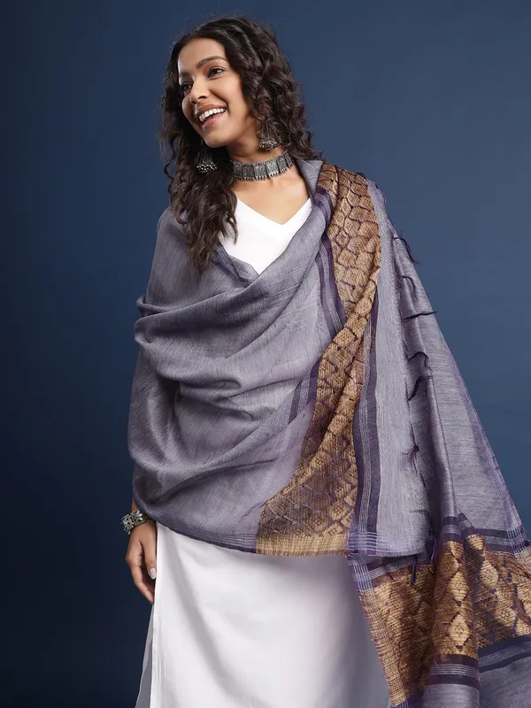 Blue_colour_Silk_Blend_Dupatta_for_Women