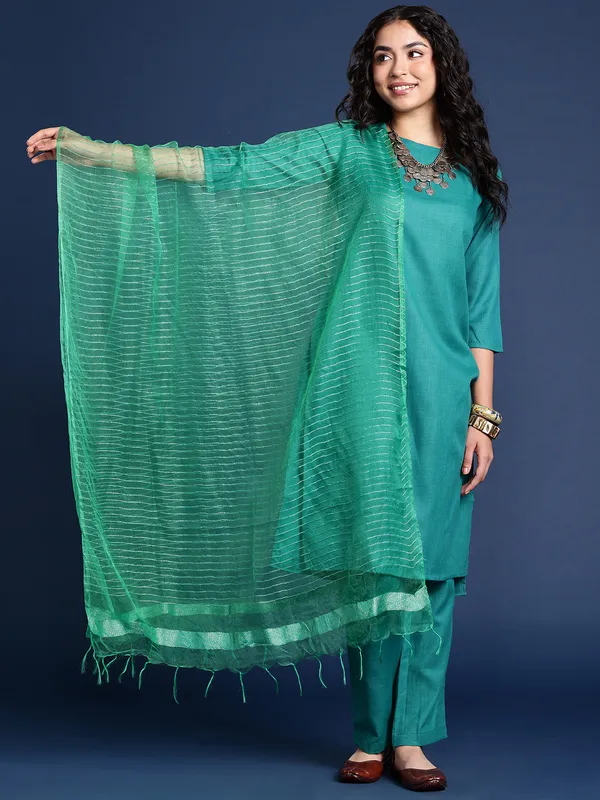 Green_colour_Silk_Blend_Dupatta_for_Women