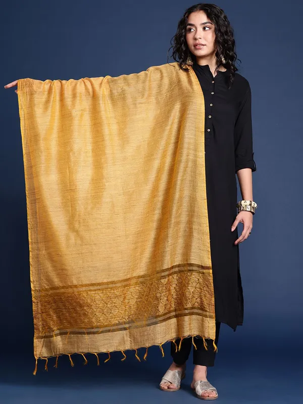 Yellow_colour_Silk_Blend_Dupatta_for_Women
