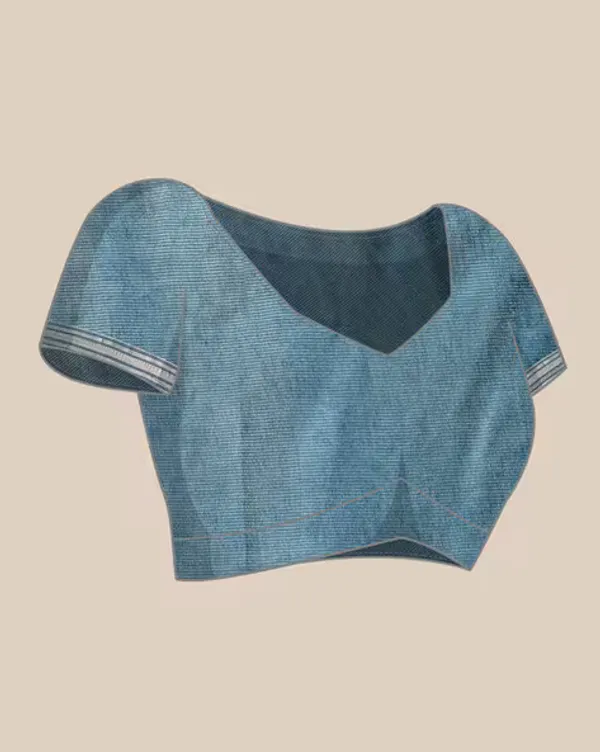 Blue_colour_Silk_Blend_Saree_for_Women