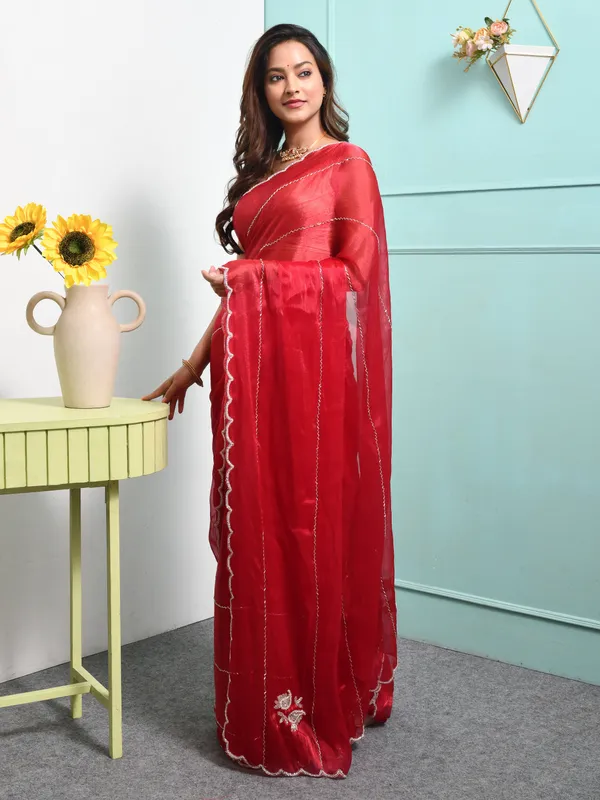 Pink_Poly_Chiffon_Embroidered_Sarees_For_Women