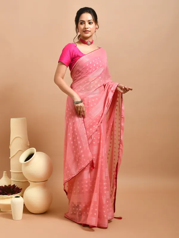 Pink_Poly_Chiffon_Embroidered_Sarees_For_Women