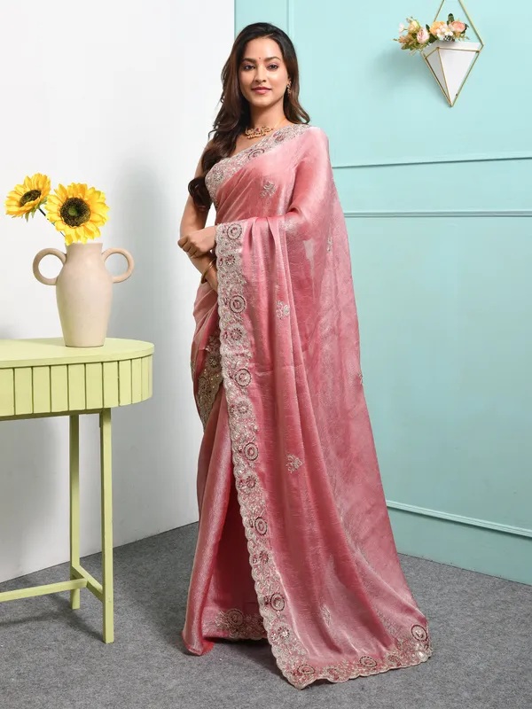 Pink_Satin_Embellished_Sarees_For_Women