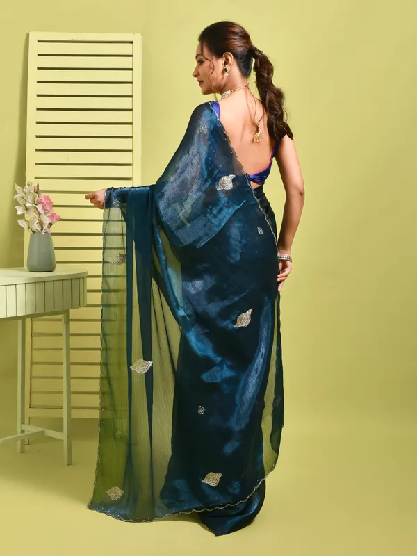 Blue_Poly_Chiffon_Embroidered_Sarees_For_Women