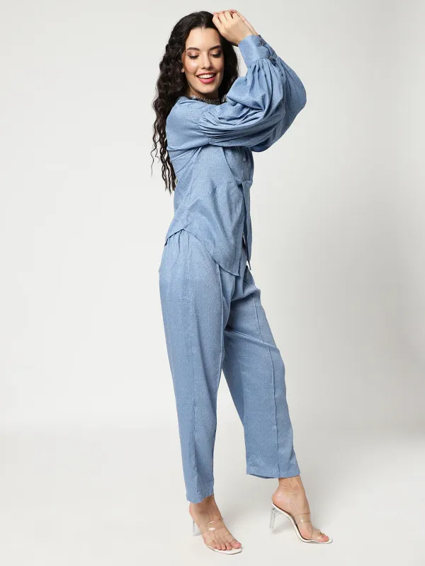 Allover_Self_Sequin_Stylish_Top_With_Lantern_Sleeves_And_Matching_Pant_Set