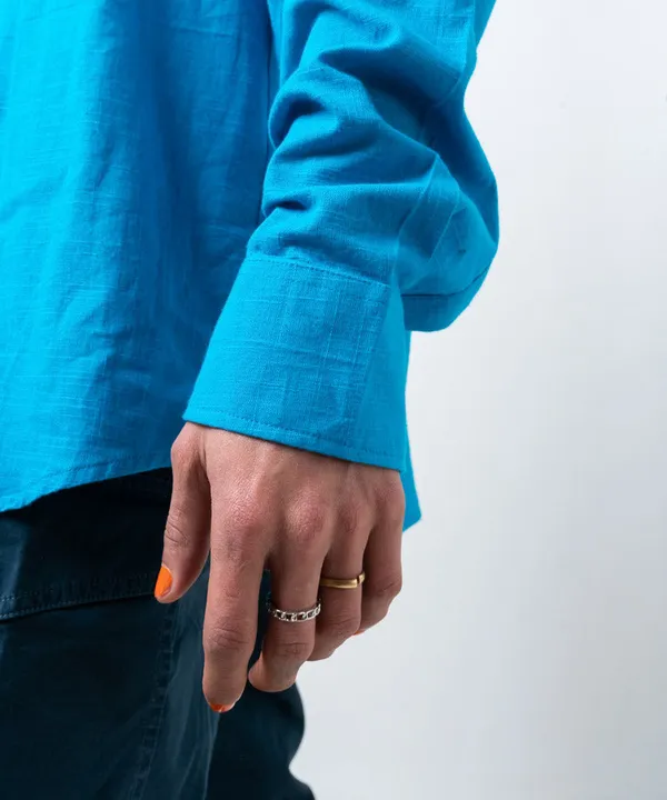Blue_Full_Sleeves_Oversized_Rayon_Cotton_Shirt_For_Women