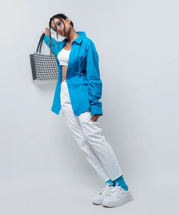 Blue_Full_Sleeves_Oversized_Rayon_Cotton_Shirt_For_Women