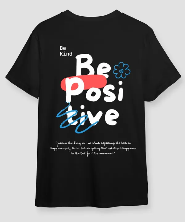 Black_Be_Positive_Round_Neck_Cotton_T-Shirt_For_Unisex