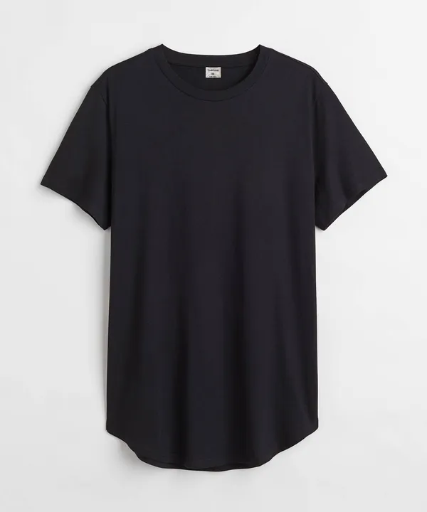 Black_Drop_Cut_Cotton_T-Shirt_For_Unisex