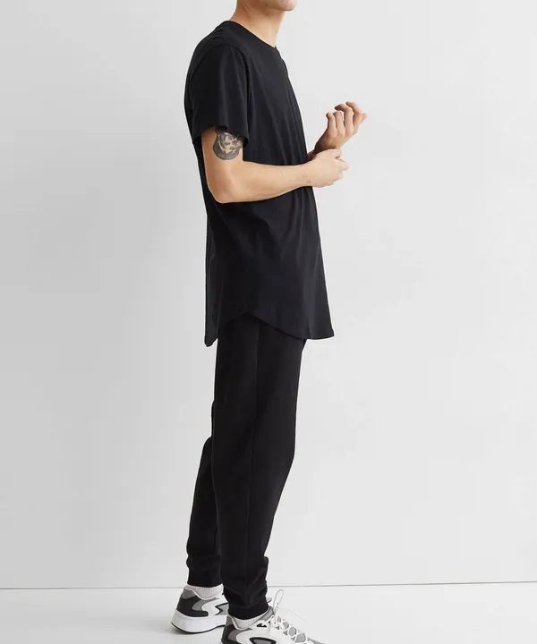 Black_Drop_Cut_Cotton_T-Shirt_For_Unisex