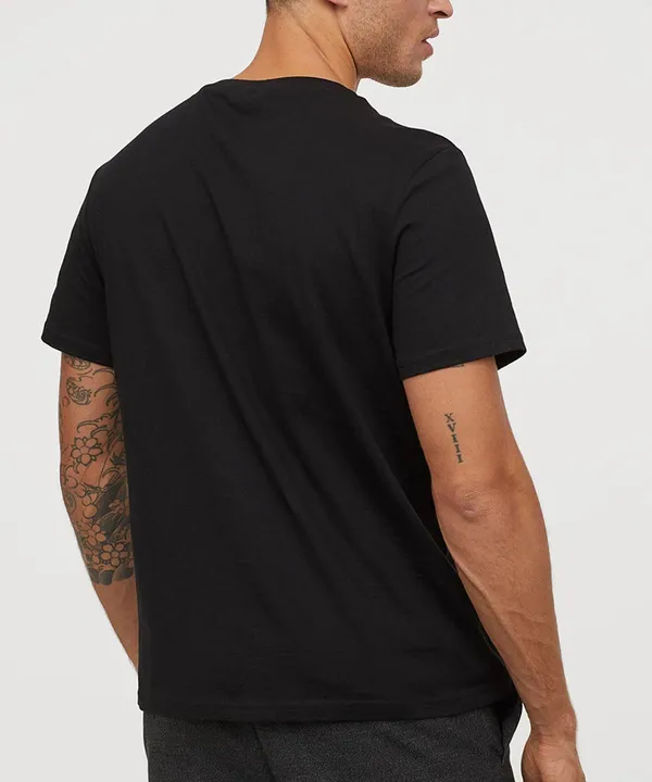 Black_V-Neck_Cotton_T-Shirt_For_Unisex
