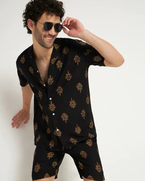 Multicolour_Boho_Floral_Cotton_Co-Ord_Set_For_Unisex