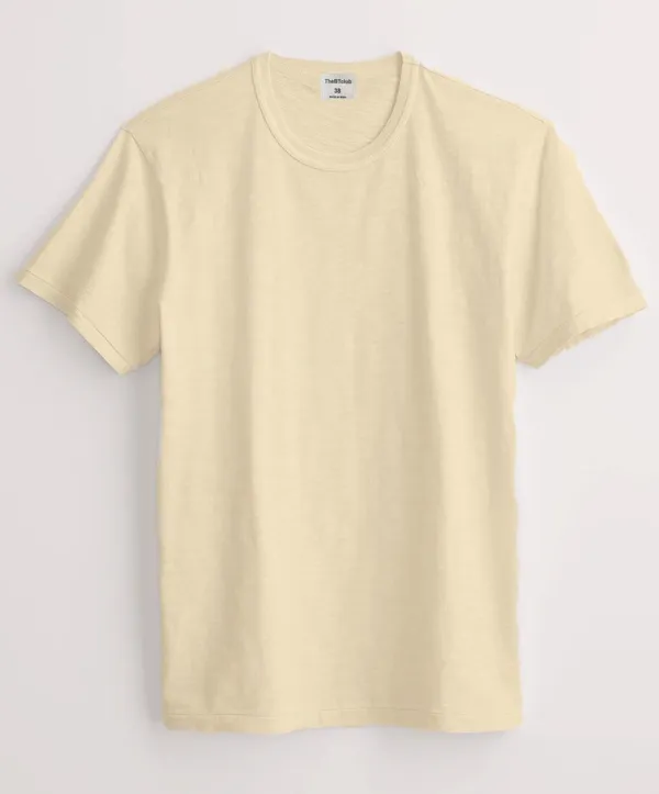 Cream_Cream_Slub_Cotton_Cotton_T-Shirt_For_Unisex