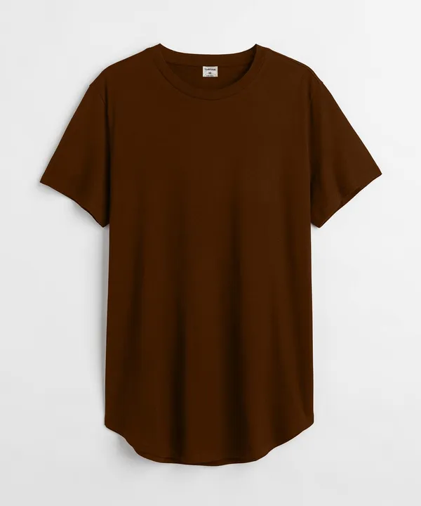 Dark_Brown_Drop_Cut_Cotton_T-Shirt_For_Unisex