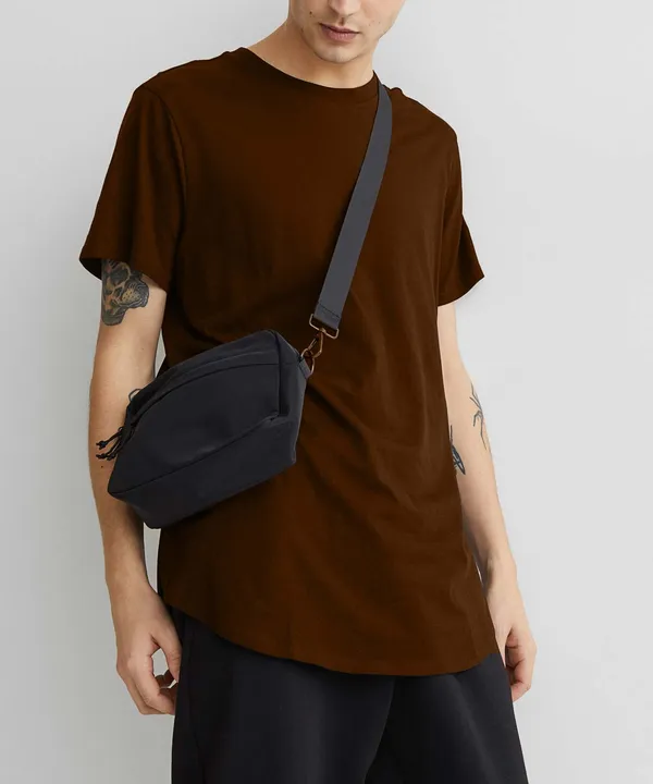 Dark_Brown_Drop_Cut_Cotton_T-Shirt_For_Unisex