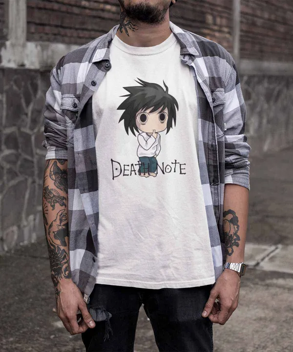 White_&_Black_Death_Note_Cotton_T-Shirt_For_Unisex