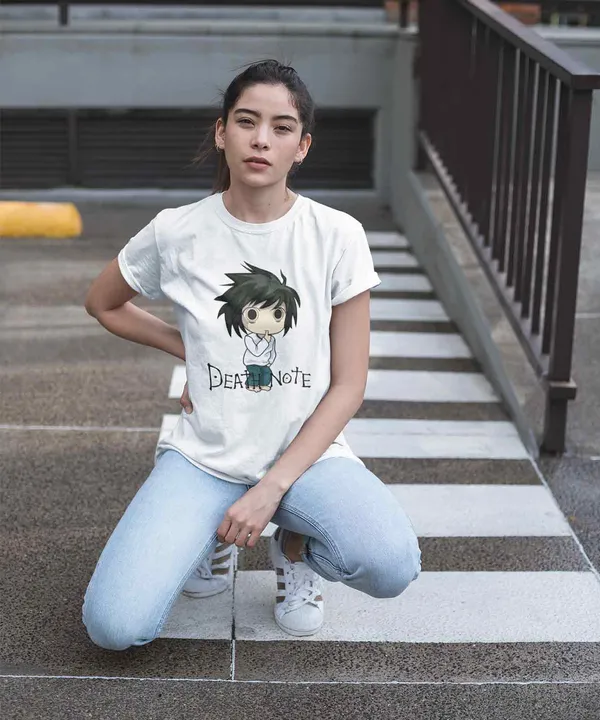 White_&_Black_Death_Note_Cotton_T-Shirt_For_Unisex