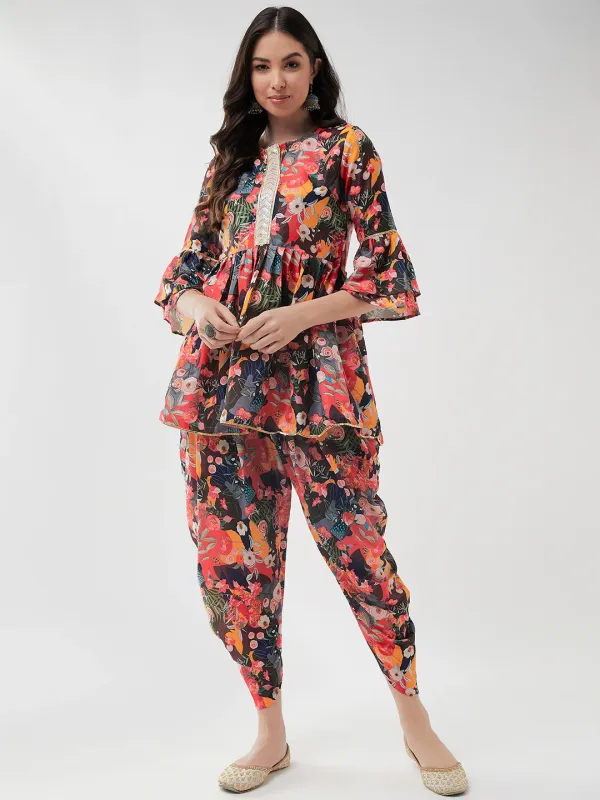 Digital_Printed_Short_Empire-Cut_Kurta_With_Lace_Details_And_Dhoti_Pant_Set