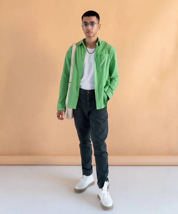 Green_Emerald_Full_Sleeves_Oversized_Rayon_Cotton_Shirt_For_Women