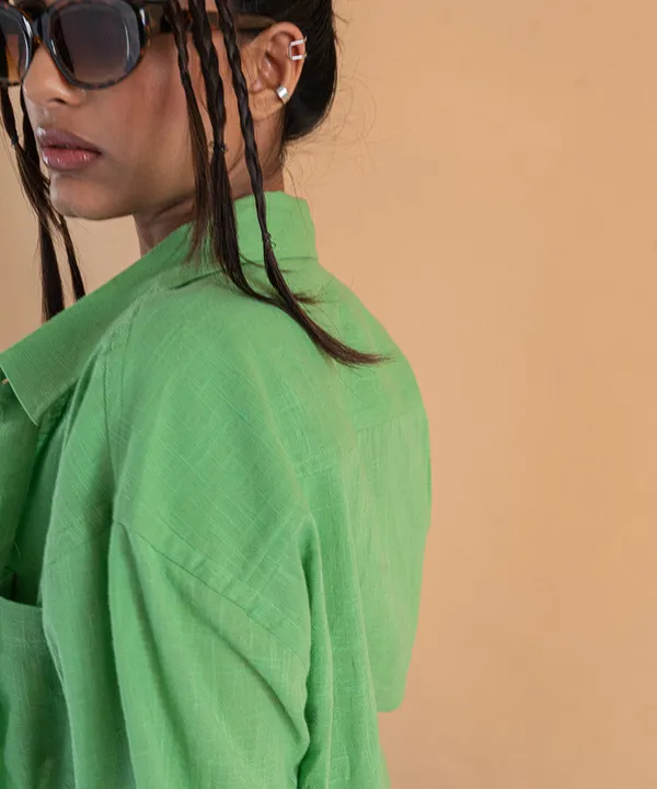 Green_Emerald_Full_Sleeves_Oversized_Rayon_Cotton_Shirt_For_Women