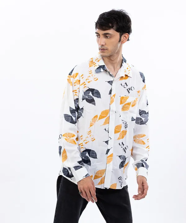 Multicolour_Fall_Leaves_Oversized_Rayon_Cotton_Shirt_For_Women