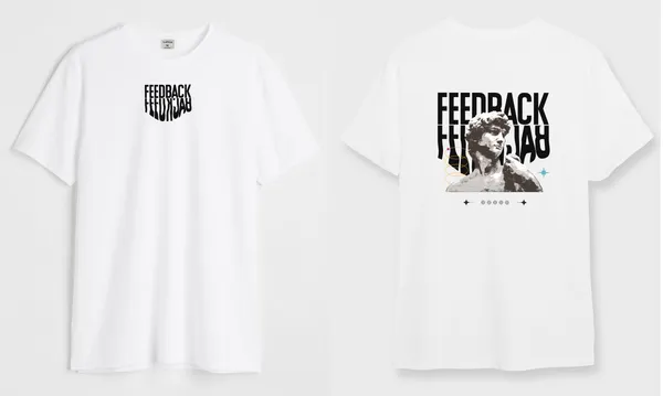 White_&_Black_Feedback_Round_Neck_Cotton_T-Shirt_For_Unisex
