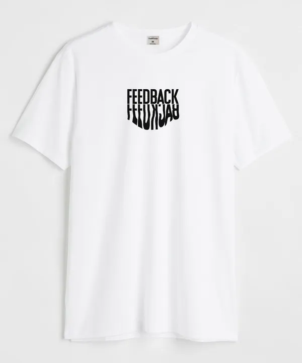 White_&_Black_Feedback_Round_Neck_Cotton_T-Shirt_For_Unisex