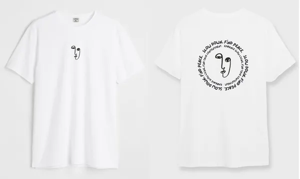 White_Find_Peace_Round_Neck_Cotton_T-Shirt_For_Unisex