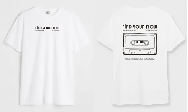 White_&_Black_Find_Your_Flow_Round_Neck_Cotton_T-Shirt_For_Unisex