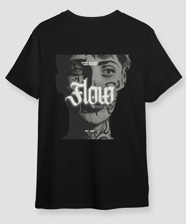 Black_Flow_Round_Neck_Cotton_T-Shirt_For_Unisex