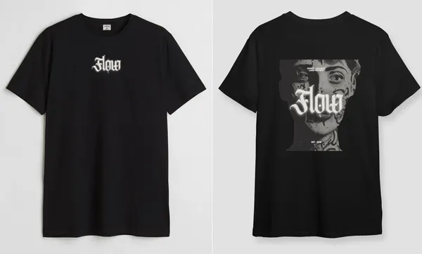 Black_Flow_Round_Neck_Cotton_T-Shirt_For_Unisex