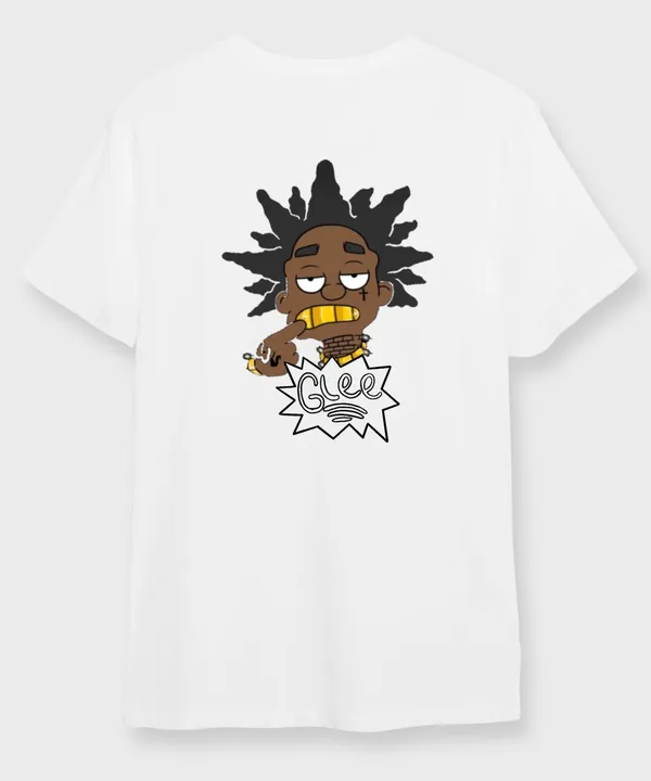 White_&_Brown_Glee_Round_Neck_Cotton_T-Shirt_For_Unisex