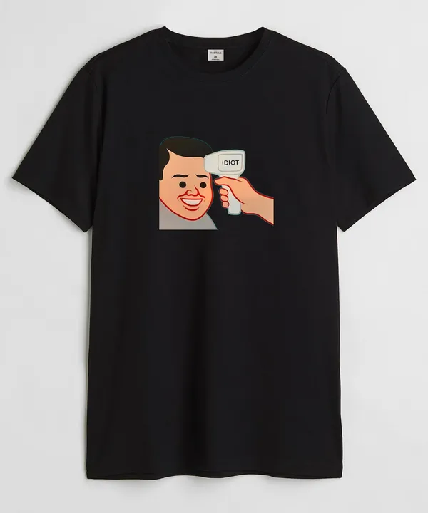 Black_Idiot_Round_Neck_Cotton_T-Shirt_For_Unisex