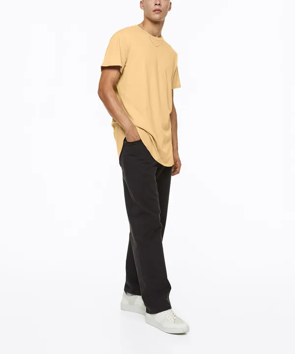 Light_Brown_Drop_Cut_Cotton_T-Shirt_For_Unisex