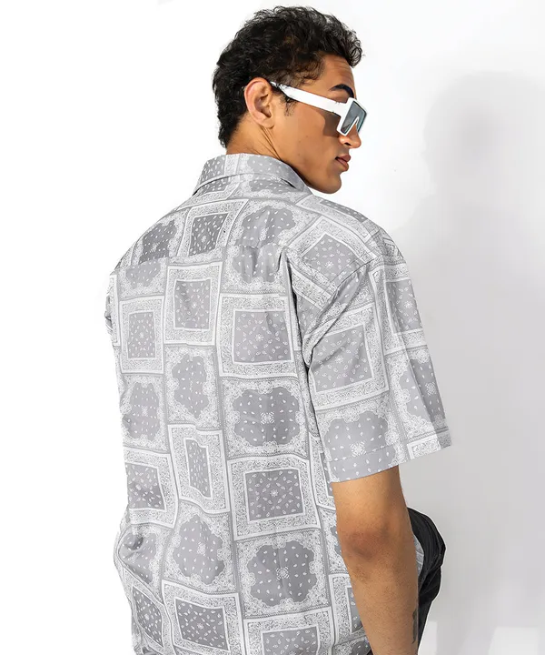 Multicolour_Mosaic_Oversized_Rayon_Cotton_Shirt_For_Women