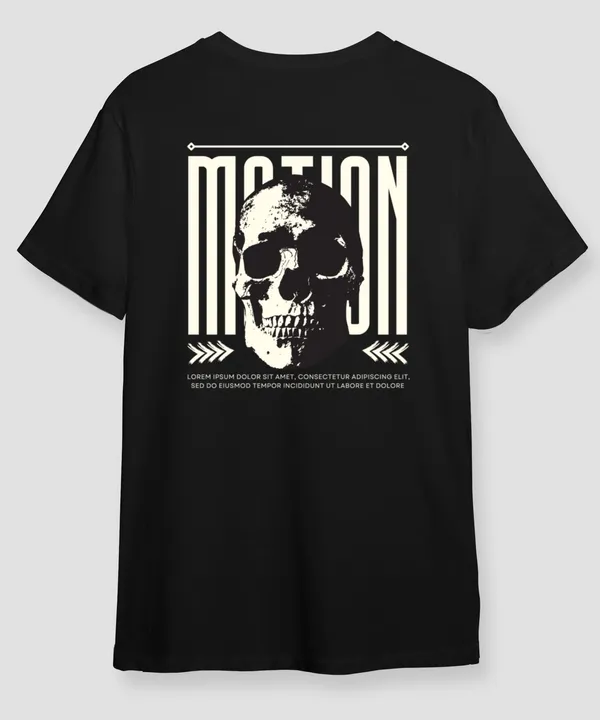 Black_Motion_Round_Neck_Cotton_T-Shirt_For_Unisex