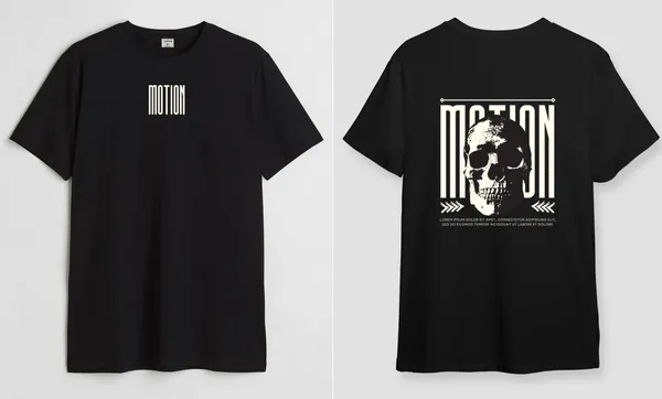 Black_Motion_Round_Neck_Cotton_T-Shirt_For_Unisex