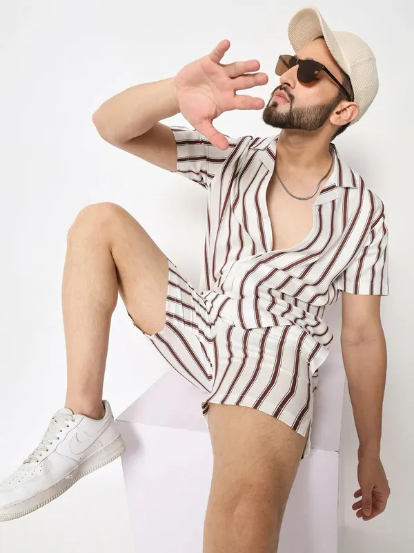 Multicolour_Nautical_Stripe_Cotton_Co-Ord_Set_For_Unisex
