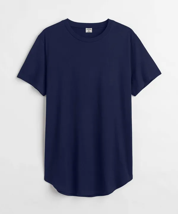 Navy_Drop_Cut_Cotton_T-Shirt_For_Unisex