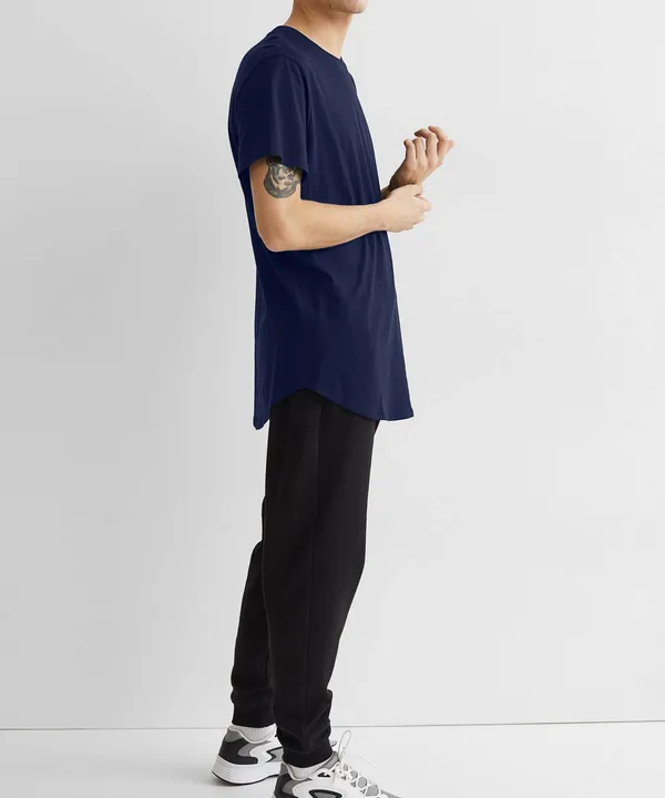 Navy_Drop_Cut_Cotton_T-Shirt_For_Unisex