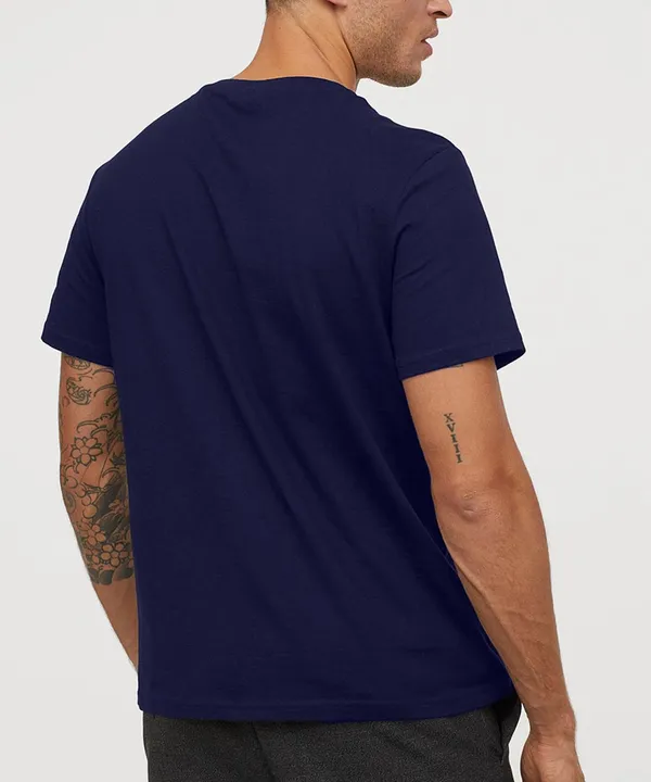 Navy_V-Neck_Cotton_T-Shirt_For_Unisex