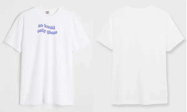 White_&_Blue_No_Kushi_Round_Neck_Cotton_T-Shirt_For_Unisex