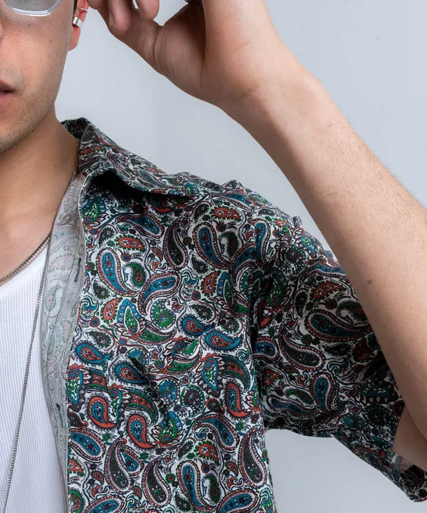 Multicolour_Paisley_Oversized_Rayon_Cotton_Shirt_For_Women