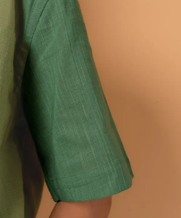 Pastel_Green_Half_Sleeves_Oversized_Rayon_Cotton_Shirt_For_Women